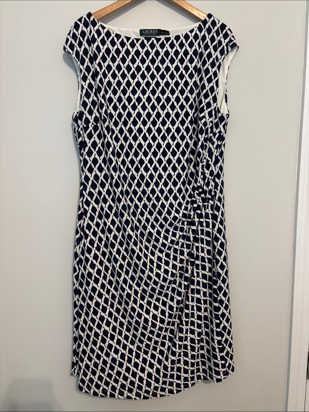 Lauren Ralph Lauren Sleeveless Patterend Dress Sz 16w EUC